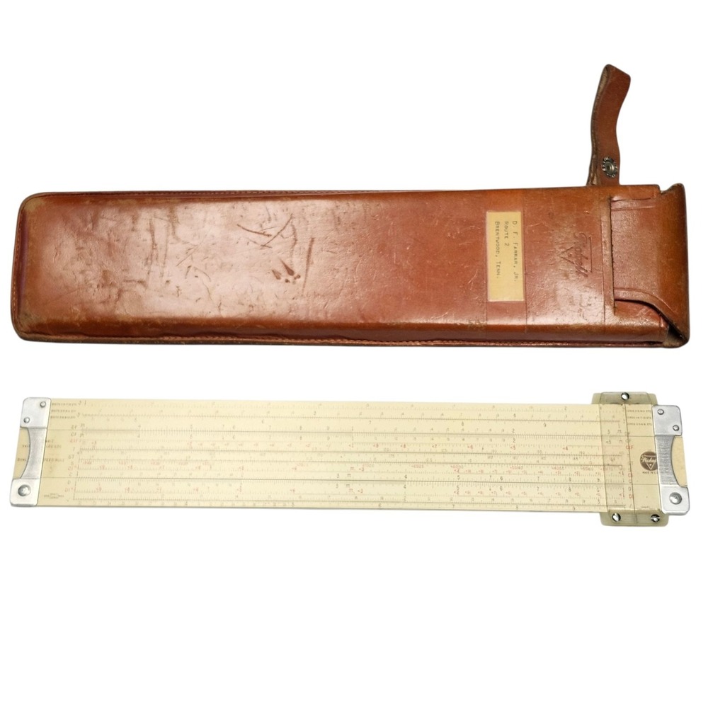 Pickett Model N4-T Slide Rule 1959 Vector-Type Log Dual-Base Speed Rule W/ Case